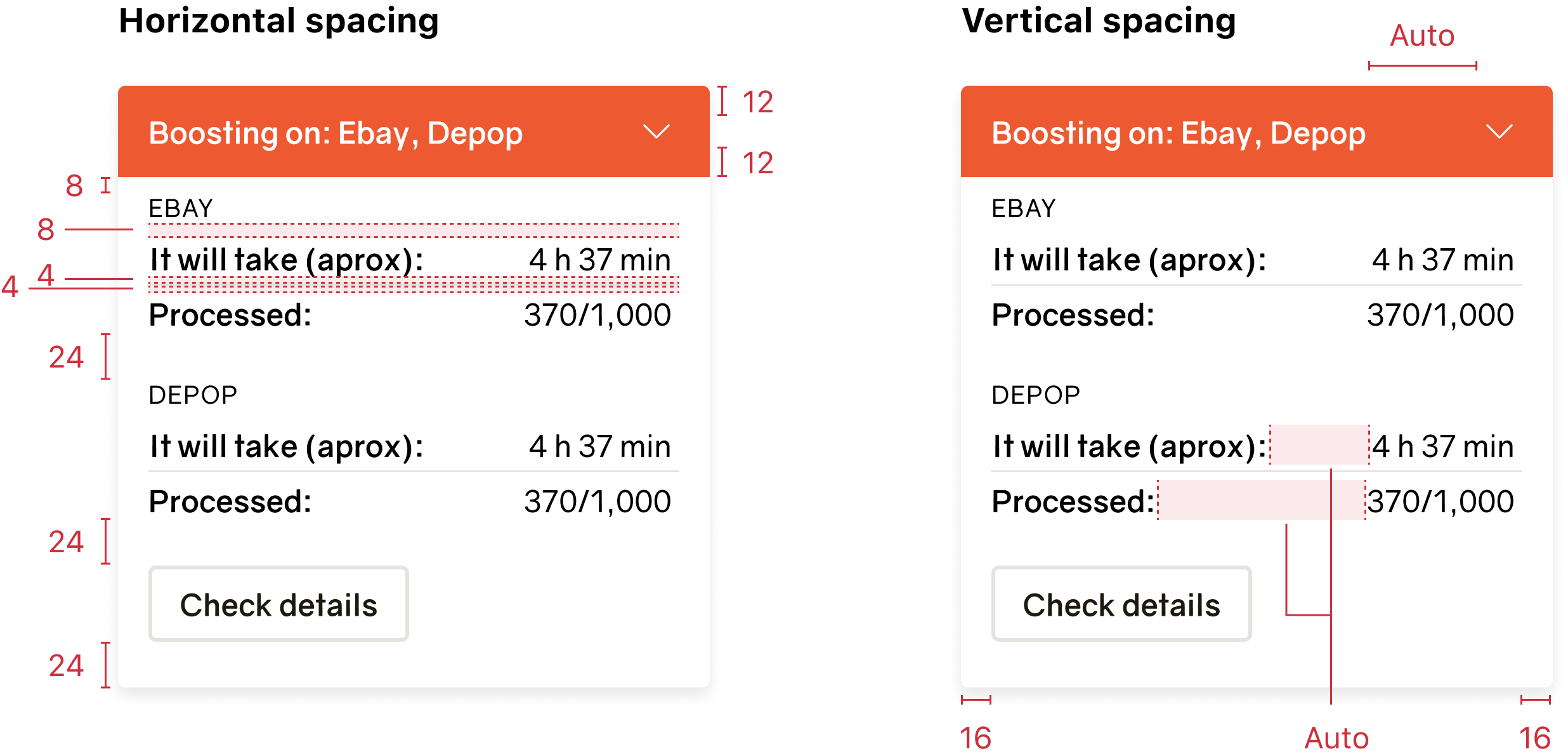 Status bar specs